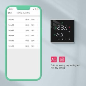 Beok TGW60-WIFI Smart WiFi Thermostat, Programmable Boiler Thermostat for WaterGas Boiler Heater, Wall Mounted with Digital LCD Dis