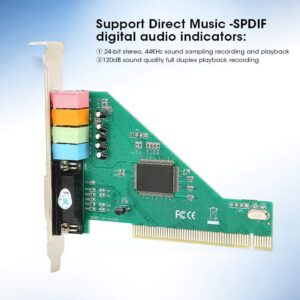 PCI 4.1 Sound Card Internal Stereo Surround Sound Card Audio Card for Desktop Computer, CMI8738 Chip, for 98forXPNT Signal Voltag
