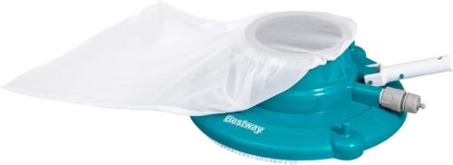 AquaSunctionTM Leaf Vacuum, 37.5 cm, Mesh Debris Bag, 8 High Pressure Jets, 4 Multi-Directional Wheels, 3 Brushes