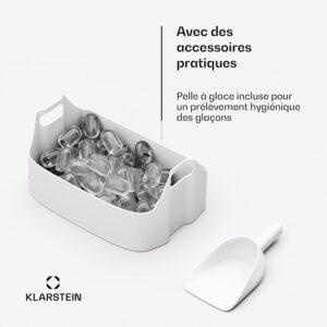 Machine à glaçons Klarstein SparkIce 15 kg/jour, 6 min