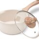 JEETEE Casserole 16 cm,1.5L Avec Couvercle En Verre,Poignee Resistante A La Chaleur,Convient Pour Toutes Les Cuisinieres,Sans Pfoa,B