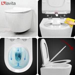 Grohe Rapid SL WC Wall Unit with Actuator Plate Lavita Wall Toilet without Flush System Toilet Seat with Soft-Close Soft-Close M