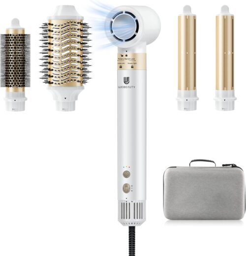 webeauty 5 en 1 Seche Cheveux Air Styler, 110,000 TRMIN, 20MS, 200 Millions d'ions Negatifs Hair Dryer a Haute Vitesse, Avec B