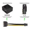 JD 5 Pack Power Cable Adapter for PCI Express (PCIe) Graphics Card 15 Pin to 6 Pin SATA