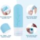 Romon Flacons de Voyage, 4 PieCes 90 ml Bouteille De Voyage Silicone, avec eTiquette et Brosse De Nettoyage, Liquide Bouteille Conte