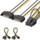 61pzFOmwCFL._SL1500_.jpg JD 2 Packs 2X SATA Power 15 Pin to 8 Pin PCI Express (PCIe) Graphics Video Power Card Adapter Cable, 20cm