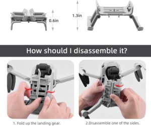 HeiyRC Extensions de train d'atterrissage pour DJI Mini 4KMini 2Mini SEMavic Mini drone landing gear, accessoire de rallonge plia