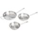 Amazon Basics Lot de 3 poeles a frire en acier inoxydable revetues d'aluminium, passe au four et au lave-vaisselle, poeles de 20 cm,