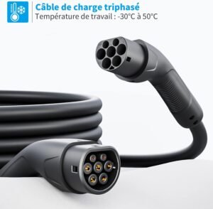 61qASwOBBLL._AC_SL1500_.jpg Câble de recharge Type 2 22 kW Rosaking 5 m 32 A 3 phases