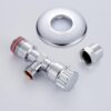 Ibergrif M22022-2, 2 Pieces Vanne d'Angle, Robinet Equerre Universelle Auto-Etanche, d'Arret de Regulation avec Poignee, Robinet de