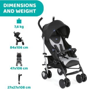 Chicco Echo Poussette, pierre, de la naissance jusqu'a 22 kg, pliable, legere, couchee, 1 piece (1 piece)