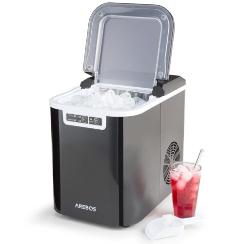 Machine à glaçons Arebos 12 kg/24h autonettoyante noire
