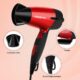 Aigostar Linda 32GQT - 1500W double voltage seche-cheveux compact de voyage avec manche pliable, 2 vitesses, protection contre la su