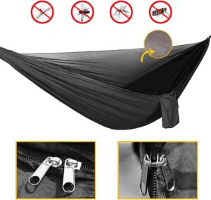 Ensemble de hamac de Camping Portable, hamac Double Simple, moustiquaire, Tente Pare-Pluie, lit Suspendu en Tissu Parachute Haute re