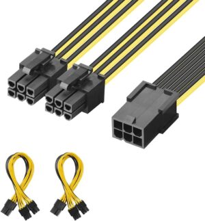 61rUVsmVp2L._AC_SL1001_.jpg JD 2 Packs 6 Pin Female to 2X 6 Pin Male PCI Express (PCIe) Graphics Video Power Card Cable, 20cm
