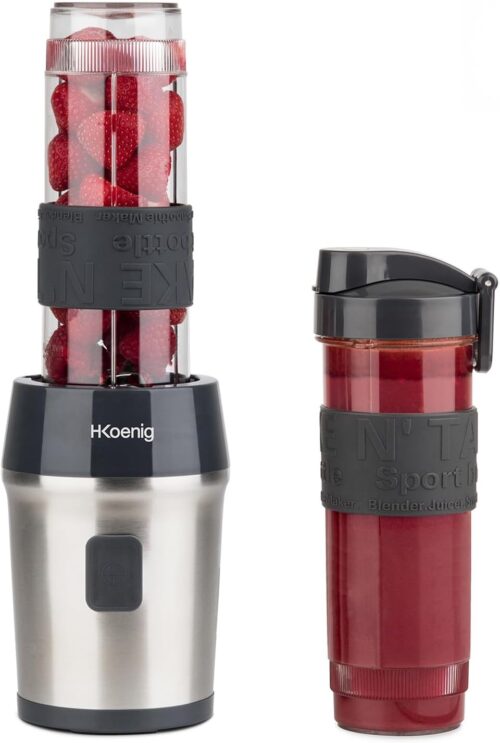 H.Koenig SMOO9 Mini Blender - 570 mL, 300W, 4 Lames Inox