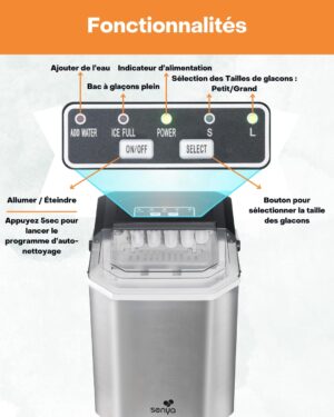 Machine à glaçons rapide SENYA ICE COOL 12 kg/24h, 1,3 L