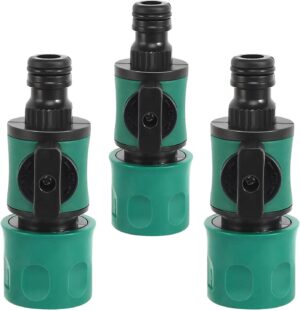 XIAQICA 3 Pieces Raccord Tuyau D'arrosage avec Vanne de Regulation 15mm Adaptateur Robinet Tuyau Arrosage Raccord Rapide Arrosage po