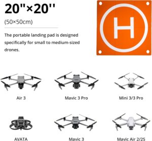 PGYTECH Drone Landing Pad Pro V2, Tapis Datterrissage Pliable pour DJI Air 3SAir 3Air 2SMavic 3 ProAVATA 2AVATAFPVMavic Mini