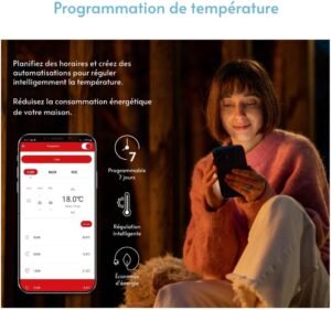 Garza - Wireless Smart WiFi Thermostat for Heating and Boiler, Programmable, Touch Screen, Voice Control (AlexaGoogle), 2.4 GHz, Bl