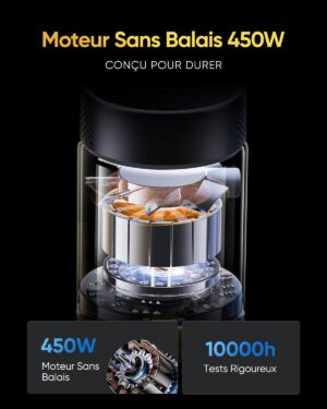 Vexilar V12 Aspirateur Balai sans Fil, 50Min50Kpa450W Aspirateur sans Fil Puissant, Brosse pour Sol amelioree,Technologie GreenEye