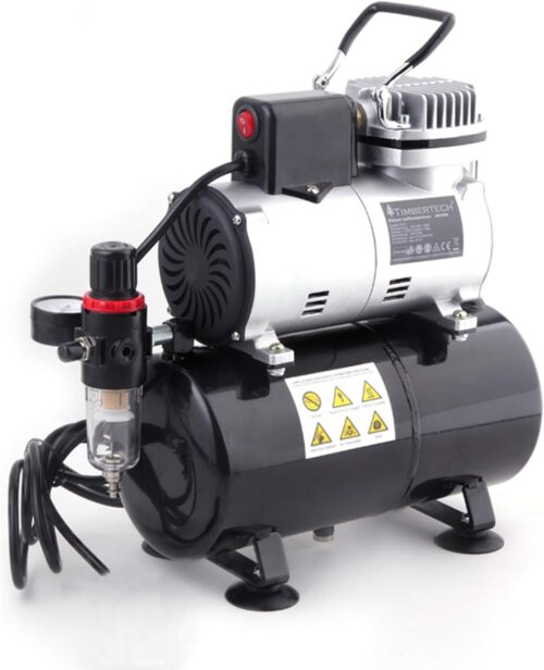 TIMBERTECH Piston Oil-free Air Airbrush Lift with Cooling Fan ABPST08 for Hobby, Tattoo, Nail etc.