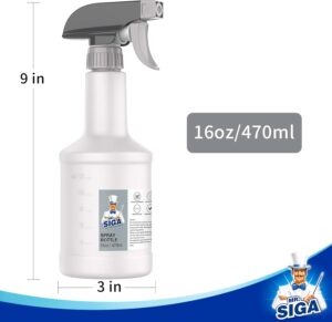 MR.SIGA Lot de 3 Vaporisateurs Atomiseurs Reutilisables, Vaporisateur 470 ml, Buse de Pulverisation Reglable, Flacon Spray Vide pour