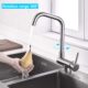 ONECE Robinet de Cuisine Rabattable, Mitigeur Evier 2 Jets Rotation 360, Robinet devant Fenetre, Acier Inox SS304 Brosse Anti-Empre