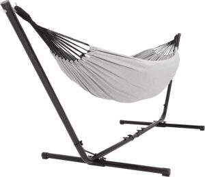 Vita5 Hamac sur Pied Exterieur pour des Heures de Detente, Hamacs 2 Personnes avec Toile en Coton, Support Portable et Solide en Aci