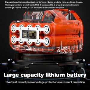 Nettoyeur Haute Pression a Batterie, Nettoyeur Haute Pression sans Fil avec 2 x 16680VF Batteries et Boite de Rangement, Distance de