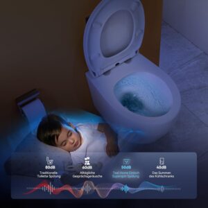 61sxX96297L._AC_SL1500_.jpg Teal Home Ceramic wall-hung toilet with soft-close mechanism, single hole Superspin flush toilet, white toilet with nano coating, 52