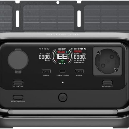 61t7AlBoX5L._AC_SL1500_.jpg EcoFlow Station electrique portable RIVER 3 Plus avec panneau solaire 45W, batterie LFP 286Wh, sortie 1200W, autonomie 16 heures pou