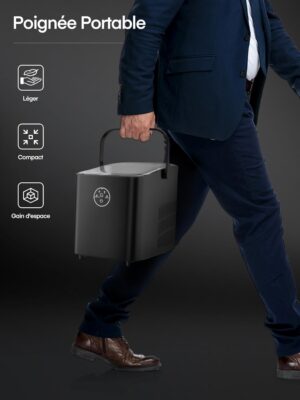 61t9EKbagqL._SL1500_.jpg FOHERE Machine à Glaçons, 14kg en 24h, 8 Glaçons en 8 Minutes, avec 2 Tailles de Glaçons, Autonettoyante, Ice Maker sur Comptoir ave