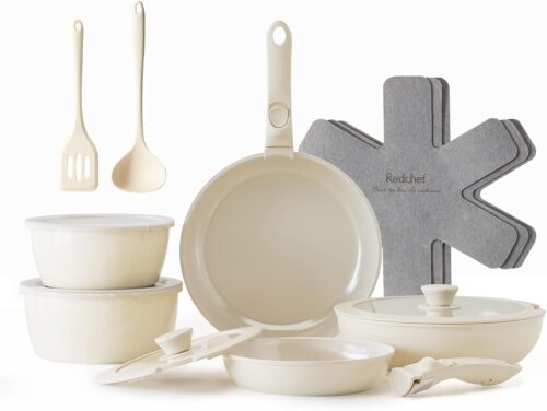 Batterie de cuisine céramique antiadhésive 16 pièces