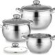 61tGZ05JOqL._AC_SL1500_.jpg Daniks Classic Batterie de Cuisine INOX avec Couvercles en Verre, 6 Pieces, Casseroles 161820 cm, Tous Feux Dont Induction, Echell