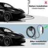 LOTHID Type 2 Wall Mount Bracket for EVSE IEC 62196-2 Plug - in Electric Car Charger Charging Cable Junction Box (Black)