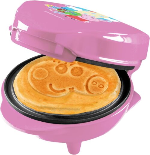Peppa Pig Gaufrier, Mini-gaufrier au design unique de Peppa Pig, ideal pour les anniversaires d'enfants, Paques et Noel, taille des