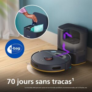 Philips Aspirateur Robot Serie 2000 - Aspiration de 2700 Pa, Navigation Laser, Application Homerun, Station de vidage Automatique, A