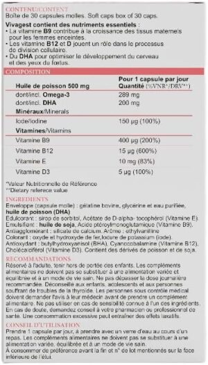 Complément Fertilité Vivagest Triple Action - Oméga‑3