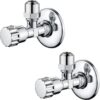 Ibergrif M22022-2, 2 Pieces Vanne d'Angle, Robinet Equerre Universelle Auto-Etanche, d'Arret de Regulation avec Poignee, Robinet de