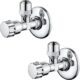 Ibergrif M22022-2, 2 Pieces Vanne d'Angle, Robinet Equerre Universelle Auto-Etanche, d'Arret de Regulation avec Poignee, Robinet de