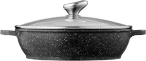 61uDiDhRwKL._AC_SL1500_.jpg Pradel Excellence - PCUI001016 - Mijoteuse Fonte d'Aluminium Premium Ø28cm, Couvercle Verre - Revetement Anti-Adhesif Facon Pierre -