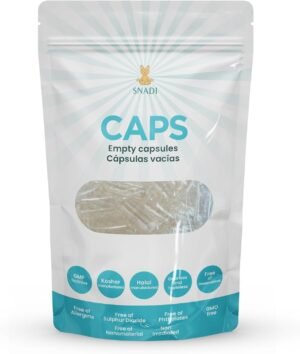 Snadi - 1000 Gelules de Gelatine Vides Taille 00 Transparentes Qualite Pharmaceutique Emballage Biodegradable Ideal pour V