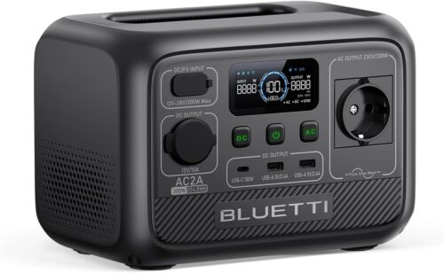 BLUETTI AC2A Portable Electric Generator, 204Wh LiFePO4 Battery with 1 AC Output 300W (600W Peak), Recharge 0-80 in 30 Min, Portabl