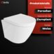 LAVITA Solido Start Wall Unit Sogo Wall-Mounted Toilet White Rimless Toilet Seat with Soft-Close Mechanism Chrome Button Complet