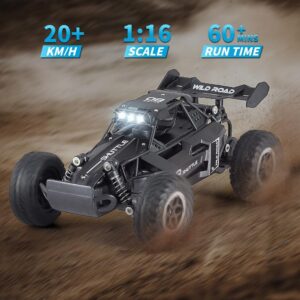 Great-JUNAMT rc Car Voiture telecommandee RC Voitures 1:16 Tout-Terrain Monster Truck Phares a LED, Jouet de Voiture RC 20 kmh Cade