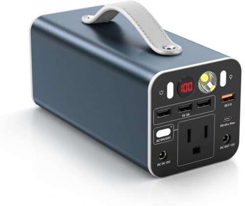 Powdeom Portable Electric Station, LiFeP04 Battery, 614Wh Fast Charge in 1 Hour, AC Outputs, 500W Input, Solar Generator for Outdoor
