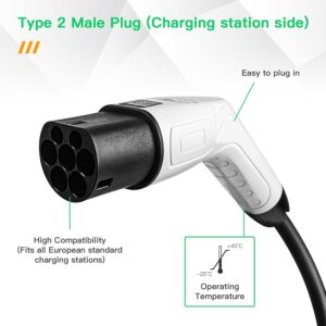 AOHEWEI Type 2 to Schuko Car Charger Adapter IEC 62196 Type 2 EV to Schuko Socket Car Charger Adapter 16A 3.5KW
