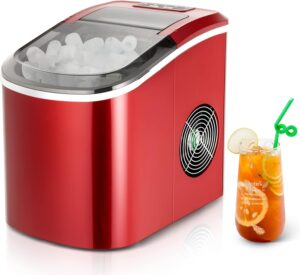 Machine à glaçons GOPLUS 12 kg/24h auto-nettoyage rouge