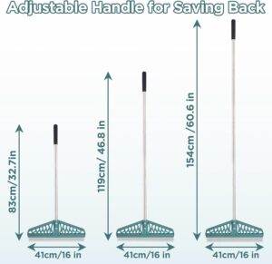 Artificial Grass Rake, with Adjustable Steel Handle 32-60.7 Inch, Durable Carpet Rake, Grass Brush for Artificial Grass, Animal Hair